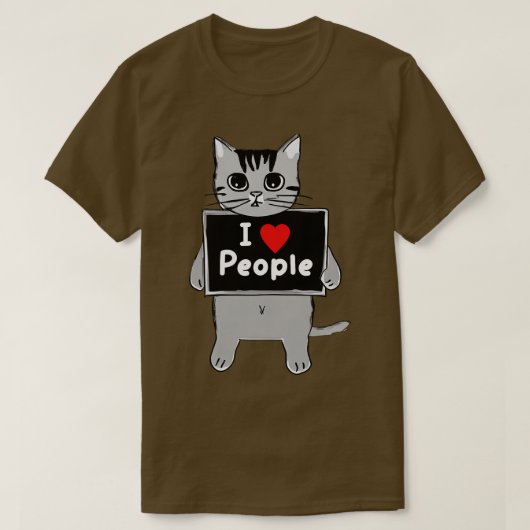 T-shirt Chat aime les gens (Design devant)