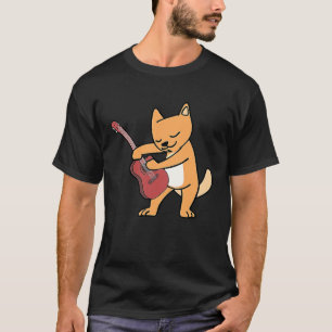 T-shirt Chat Aime Les Instruments De Musique Joue De La Gu