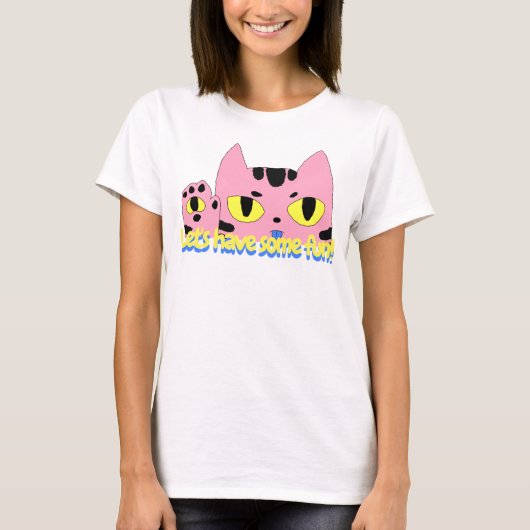 T-shirt Chat Alien Pocket Lets Amusants (Devant)