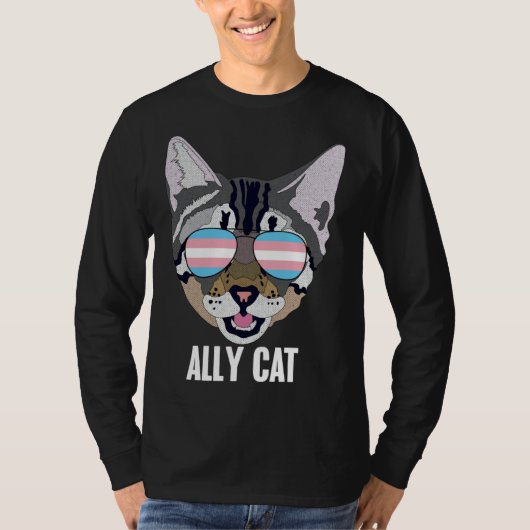 T-shirt Chat allié Chat drôle Fierté trans (Devant)