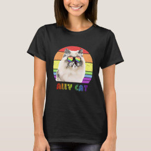 T-shirt Chat allié LGBTQ drapeau arc-en-ciel de fierté gay