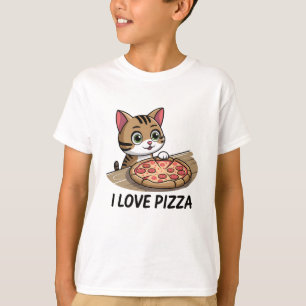 T-shirt Chat amoureux de la pizza
