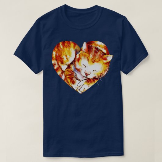 T-shirt chat amoureux de valentine cadeau (Design devant)