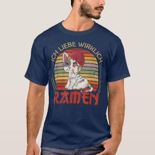 T-shirt chat amoureux des chats cuisine japonaise Ramen T-