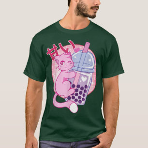 T-shirt Chat amusant Boba Tea Buble Tea Anime Kawaii Gift 