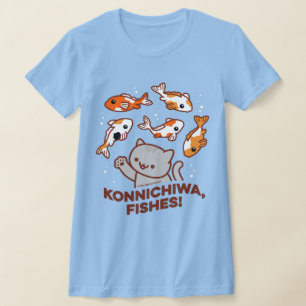 T-shirt Chat amusant - PÊCHES KONNICHIWA