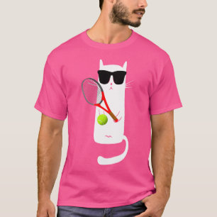 T-shirt Chat amusant Portant des lunettes de soleil Jouant