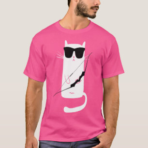T-shirt Chat amusant portant des lunettes de soleil Tir à