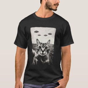 T-shirt Chat amusant Selfie OVNI Photo Bizarre Kitty Blanc