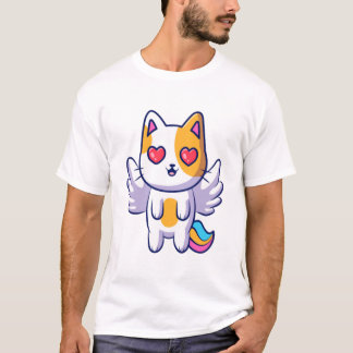 T-shirt Chat Ange Volant