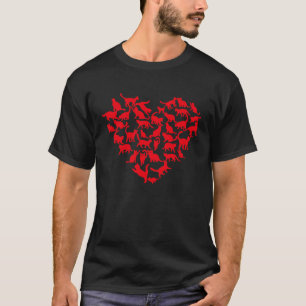 T-shirt Chat Animal Amour Saint-Valentin Mignon Kit Comple