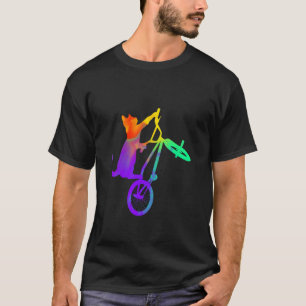 T-shirt Chat Animal Cyclisme Silhouette Bicyclette Cyclist