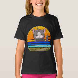 T-shirt Chat Anime | Cadeau pour l'anniversaire de la fill