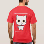 T-shirt Chat anthropomorphique blanc (Dos)