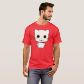 T-shirt Chat anthropomorphique blanc (Devant entier)