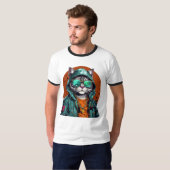 T-shirt Chat anthropomorphique cool (Devant entier)