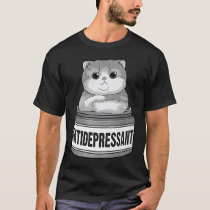 T-shirt Chat Antidépresseur Pour Hommes Femmes Chat Cool