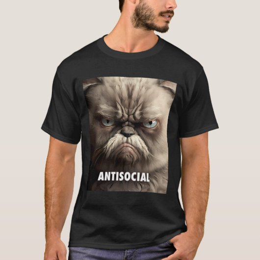 T-shirt Chat antisocial Grumpy No. 1 (Devant)