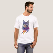 T-shirt Chat aquarelle (Devant entier)