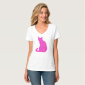 T-shirt Chat Arabesque - fuschia, rose chaud (Devant entier)