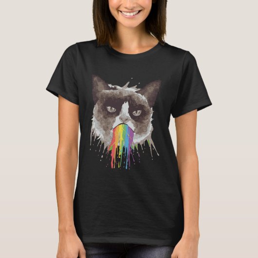 T-shirt Chat arc-en-ciel (Devant)