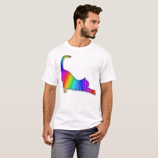 T-shirt Chat arc-en-ciel (Devant entier)