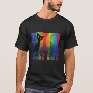 T-shirt Chat arc-en-ciel drôle allié LGBT Fierté gay arc-e