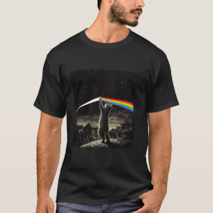 T-shirt Chat Arc-en-ciel Lumière Cool Prisme Science Spect
