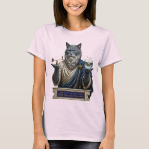 T-shirt Chat Archimède Bleu Russe