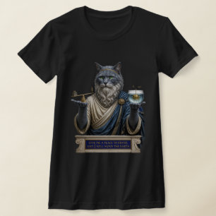 T-shirt Chat Archimède Bleu Russe