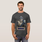 T-shirt Chat Archimède Bleu Russe (Devant entier)