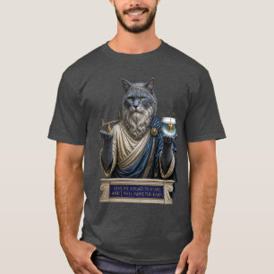 T-shirt Chat Archimède Bleu Russe