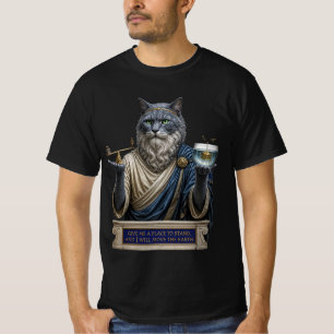 T-shirt Chat Archimède Bleu Russe