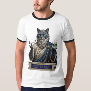 T-shirt Chat Archimède Bleu Russe