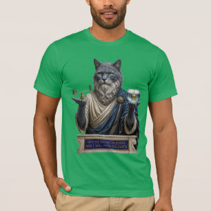 T-shirt Chat Archimède Bleu Russe