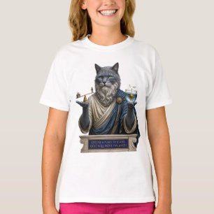 T-shirt Chat Archimède Bleu Russe