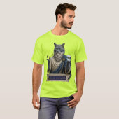 T-shirt Chat Archimède Bleu Russe (Devant entier)
