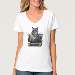 T-shirt Chat Archimède Bleu Russe