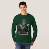 T-shirt Chat Archimède Bleu Russe (Devant entier)