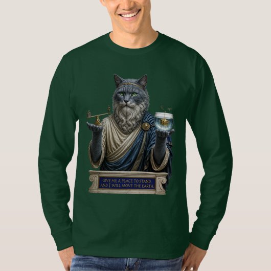 T-shirt Chat Archimède Bleu Russe (Devant)