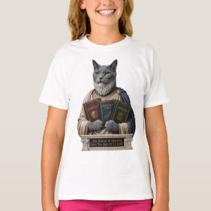 T-shirt Chat Aristote Bleu Russe