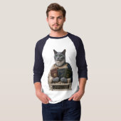 T-shirt Chat Aristote Bleu Russe (Devant entier)