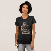 T-shirt Chat Aristote Bleu Russe (Devant entier)
