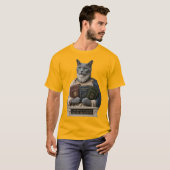 T-shirt Chat Aristote Bleu Russe (Devant entier)