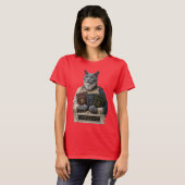 T-shirt Chat Aristote Bleu Russe (Devant entier)