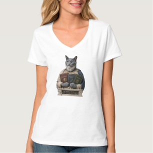 T-shirt Chat Aristote Bleu Russe