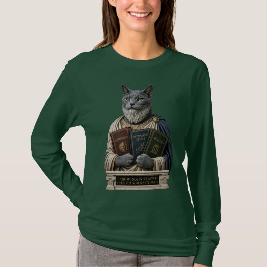 T-shirt Chat Aristote Bleu Russe (Devant)