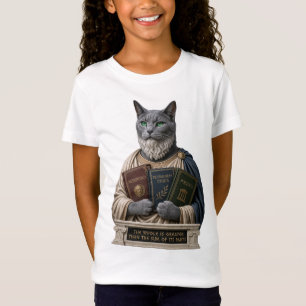 T-Shirt Chat Aristote Bleu Russe