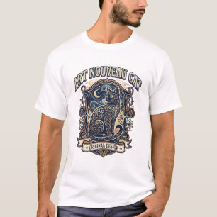T-shirt Chat Art Nouveau Art Nouveau Chat Vintage Vector A