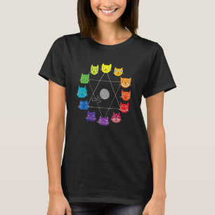 T-shirt Chat Artiste Thématique Couleur Roue Éducation Art
